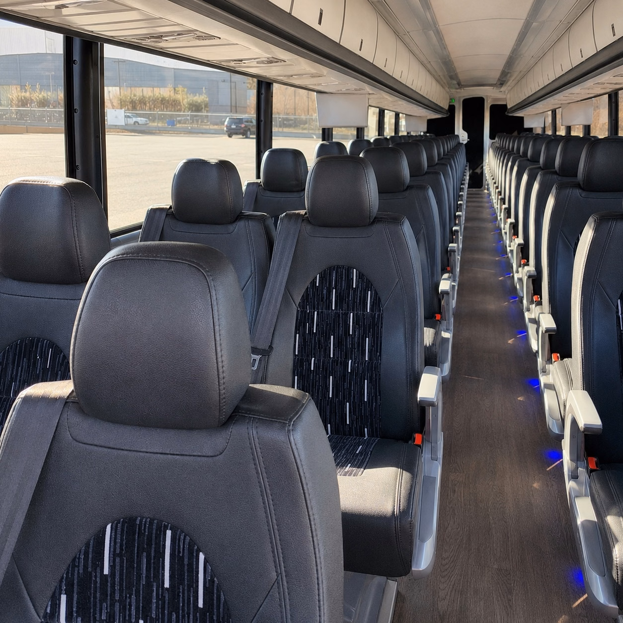 56 passenger charter bus interior